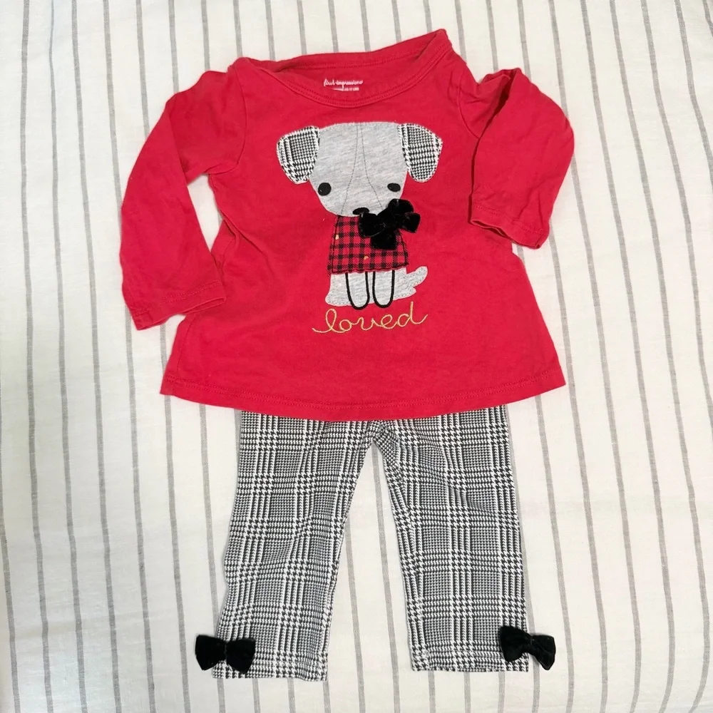 Gap Navy and Red Heart Sweater and Pant‎ Set Bundle